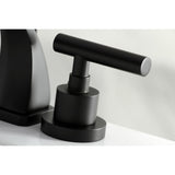 Manhattan KS4940CML Two-Handle 3-Hole Deck Mount Widespread Bathroom Faucet with Brass Pop-Up, Matte Black