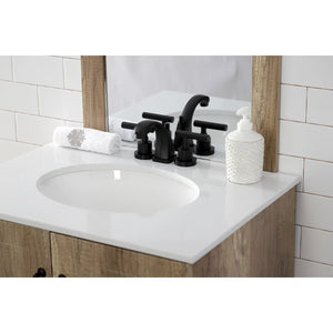 Manhattan KS4940CML Two-Handle 3-Hole Deck Mount Widespread Bathroom Faucet with Brass Pop-Up, Matte Black