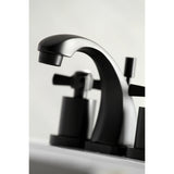 Millennium KS4940ZX Two-Handle 3-Hole Deck Mount Widespread Bathroom Faucet with Brass Pop-Up, Matte Black