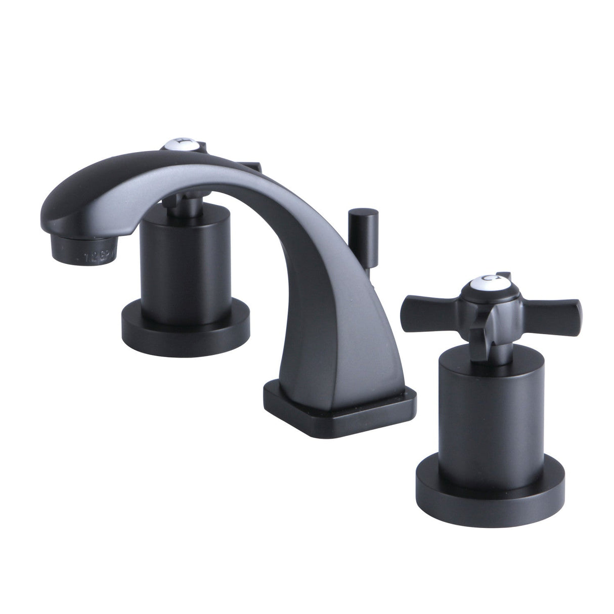 Millennium KS4940ZX Two-Handle 3-Hole Deck Mount Widespread Bathroom Faucet with Brass Pop-Up, Matte Black