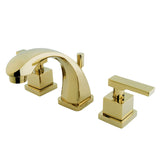 Executive KS4942QLL Two-Handle 3-Hole Deck Mount Widespread Bathroom Faucet with Brass Pop-Up, Polished Brass