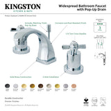 Millennium KS4942ZX Two-Handle 3-Hole Deck Mount Widespread Bathroom Faucet with Brass Pop-Up, Polished Brass