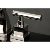 Claremont KS4946CQL Two-Handle 3-Hole Deck Mount Widespread Bathroom Faucet with Brass Pop-Up, Polished Nickel