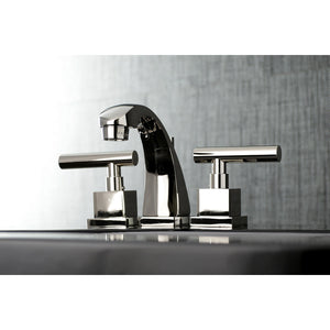 Claremont KS4946CQL Two-Handle 3-Hole Deck Mount Widespread Bathroom Faucet with Brass Pop-Up, Polished Nickel