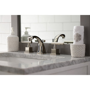 Claremont KS4946CQL Two-Handle 3-Hole Deck Mount Widespread Bathroom Faucet with Brass Pop-Up, Polished Nickel