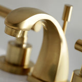 Manhattan KS4947CML Two-Handle 3-Hole Deck Mount Widespread Bathroom Faucet with Brass Pop-Up, Brushed Brass