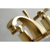 Millennium KS4947ZX Two-Handle 3-Hole Deck Mount Widespread Bathroom Faucet with Brass Pop-Up, Brushed Brass