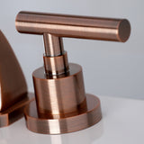 Manhattan KS494CMLAC Two-Handle 3-Hole Deck Mount Widespread Bathroom Faucet with Brass Pop-Up, Antique Copper