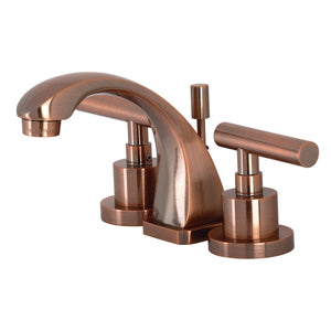 Manhattan KS494CMLAC Two-Handle 3-Hole Deck Mount Widespread Bathroom Faucet with Brass Pop-Up, Antique Copper