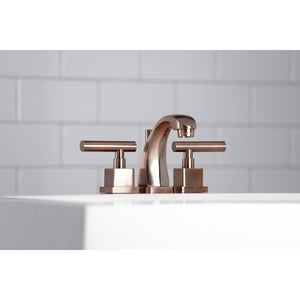 Claremont KS494CQLAC Two-Handle 3-Hole Deck Mount Widespread Bathroom Faucet with Brass Pop-Up, Antique Copper