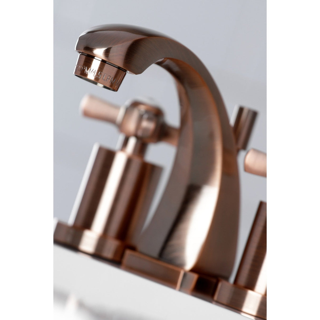 Millennium KS494ZXAC Two-Handle 3-Hole Deck Mount Widespread Bathroom Faucet with Brass Pop-Up, Antique Copper