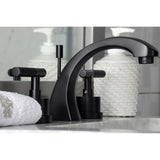 Kaiser KS4980CKL Two-Handle Deck Mount Widespread Bathroom Faucet with Brass Pop-Up, Matte Black