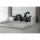 Kaiser KS4980CKL Two-Handle Deck Mount Widespread Bathroom Faucet with Brass Pop-Up, Matte Black