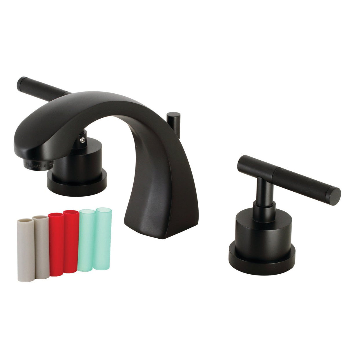 Kaiser KS4980CKL Two-Handle Deck Mount Widespread Bathroom Faucet with Brass Pop-Up, Matte Black