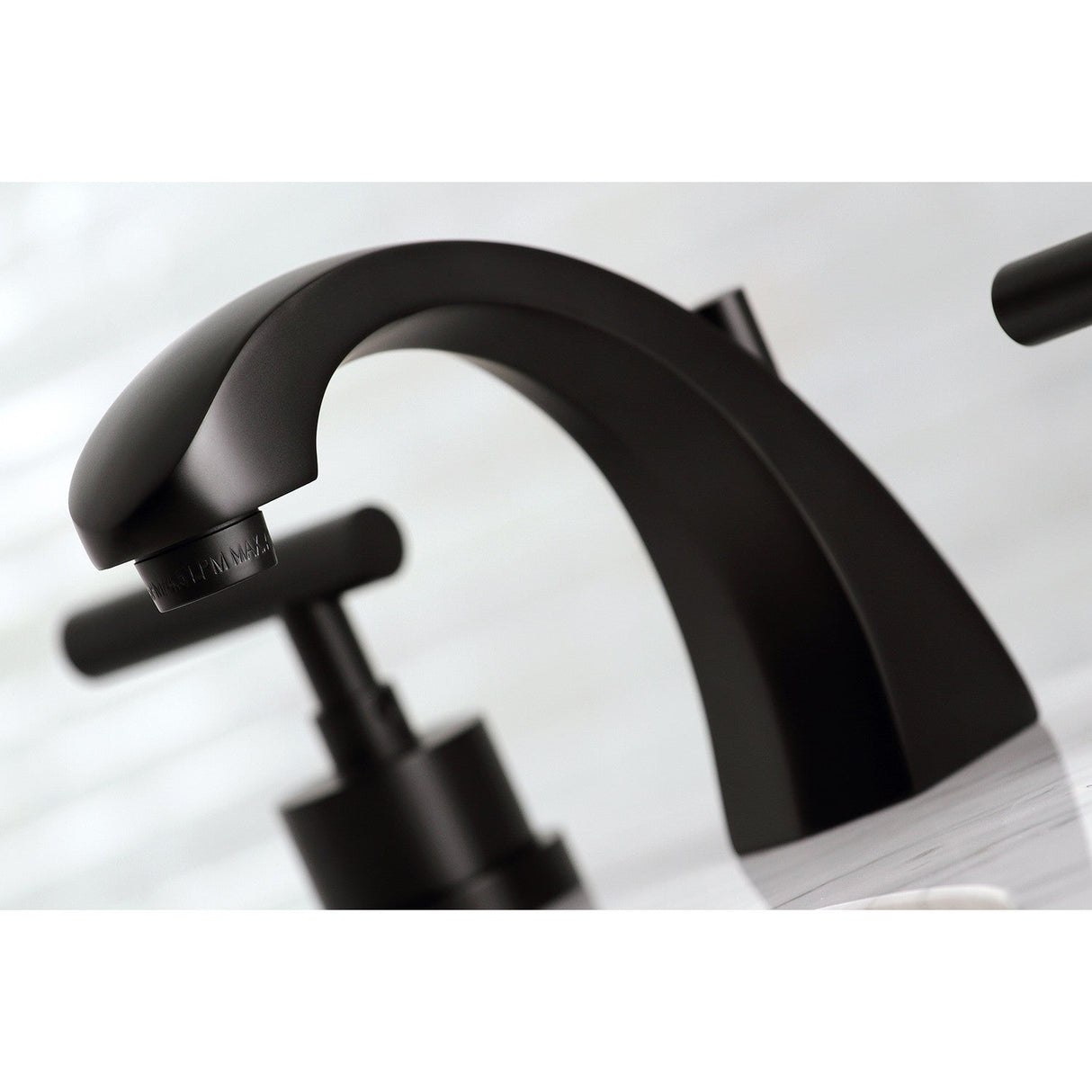 Manhattan KS4980CML Two-Handle 3-Hole Deck Mount Widespread Bathroom Faucet with Brass Pop-Up, Matte Black