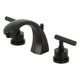 Manhattan KS4980CML Two-Handle 3-Hole Deck Mount Widespread Bathroom Faucet with Brass Pop-Up, Matte Black