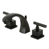 Claremont KS4980CQL Two-Handle 3-Hole Deck Mount Widespread Bathroom Faucet with Brass Pop-Up, Matte Black