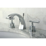 Manhattan KS4981CML Two-Handle 3-Hole Deck Mount Widespread Bathroom Faucet with Brass Pop-Up, Polished Chrome