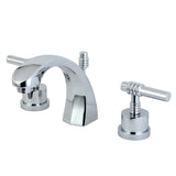 Milano KS4981ML Two-Handle 3-Hole Deck Mount Widespread Bathroom Faucet with Brass Pop-Up, Polished Chrome