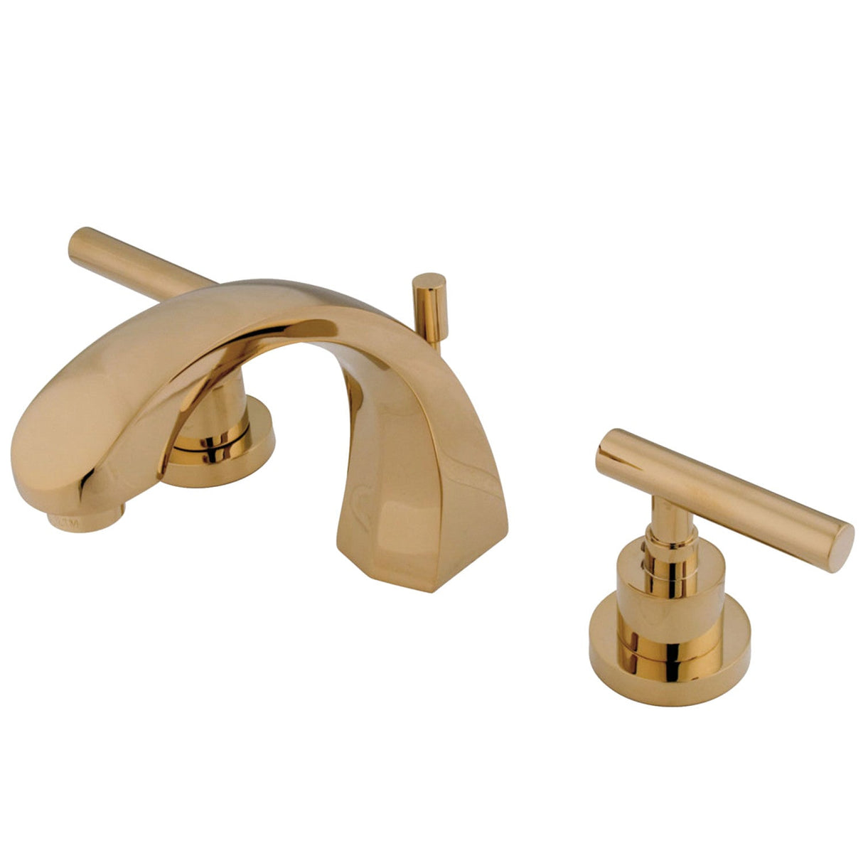 Manhattan KS4982CML Two-Handle 3-Hole Deck Mount Widespread Bathroom Faucet with Brass Pop-Up, Polished Brass