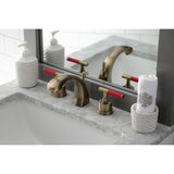 Kaiser KS4983CKL Two-Handle Deck Mount Widespread Bathroom Faucet with Brass Pop-Up, Antique Brass