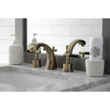 Kaiser KS4983CKL Two-Handle Deck Mount Widespread Bathroom Faucet with Brass Pop-Up, Antique Brass