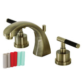 Kaiser KS4983CKL Two-Handle Deck Mount Widespread Bathroom Faucet with Brass Pop-Up, Antique Brass