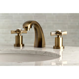 Millennium KS4983ZX Two-Handle 3-Hole Deck Mount Widespread Bathroom Faucet with Brass Pop-Up, Antique Brass