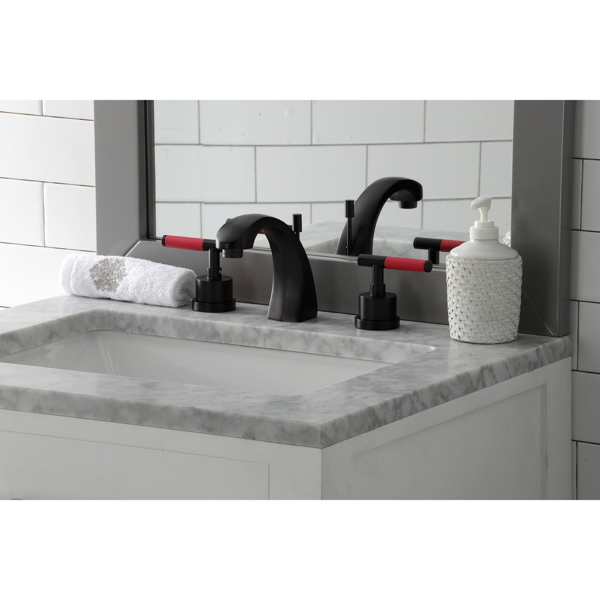 Kaiser KS4985CKL Two-Handle Deck Mount Widespread Bathroom Faucet with Brass Pop-Up, Oil Rubbed Bronze