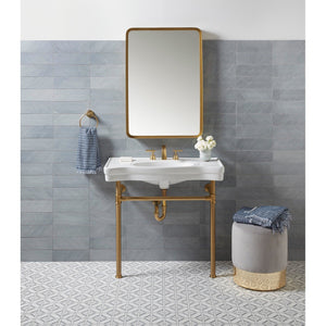 Manhattan KS4987CML Two-Handle 3-Hole Deck Mount Widespread Bathroom Faucet with Brass Pop-Up, Brushed Brass