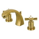 Millennium KS4987ZX Two-Handle 3-Hole Deck Mount Widespread Bathroom Faucet with Brass Pop-Up, Brushed Brass