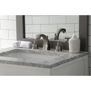 Kaiser KS4988CKL Two-Handle Deck Mount Widespread Bathroom Faucet with Brass Pop-Up, Brushed Nickel