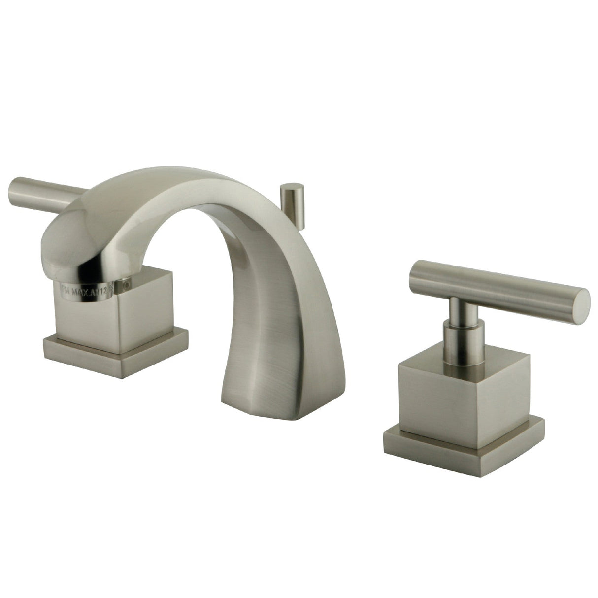 Claremont KS4988CQL Two-Handle 3-Hole Deck Mount Widespread Bathroom Faucet with Brass Pop-Up, Brushed Nickel