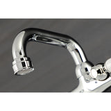 Kingston KS512C Two-Handle 2-Hole Wall Mount Bar Faucet, Polished Chrome