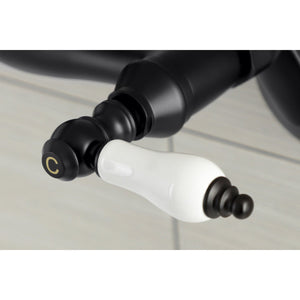 Kingston KS512MB Two-Handle 2-Hole Wall Mount Bar Faucet, Matte Black