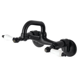 Kingston KS512MB Two-Handle 2-Hole Wall Mount Bar Faucet, Matte Black