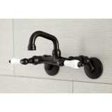 Kingston KS512ORB Two-Handle 2-Hole Wall Mount Bar Faucet, Oil Rubbed Bronze