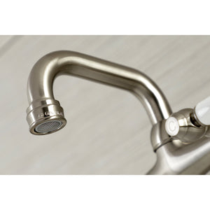 Kingston KS512SN Two-Handle 2-Hole Wall Mount Bar Faucet, Brushed Nickel
