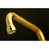 Kingston KS513SB Two-Handle 2-Hole Wall Mount Kitchen Faucet, Brushed Brass