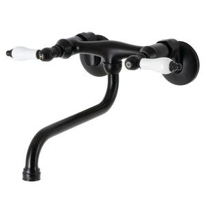 Kingston KS515MB Two-Handle 2-Hole Wall Mount Bathroom Faucet, Matte Black