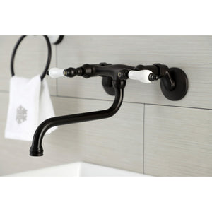 Kingston KS515ORB Two-Handle 2-Hole Wall Mount Bathroom Faucet, Oil Rubbed Bronze