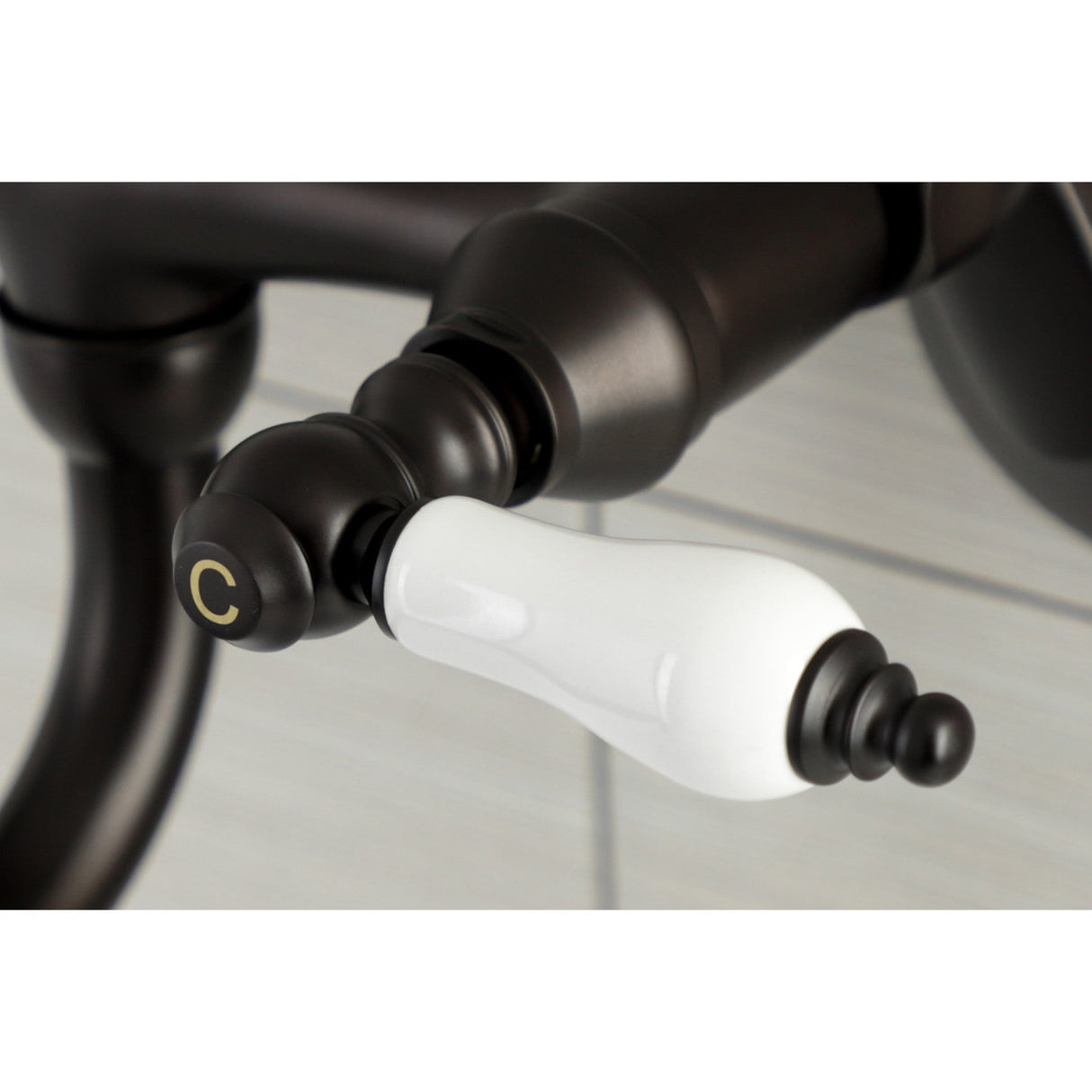 Kingston KS515ORB Two-Handle 2-Hole Wall Mount Bathroom Faucet, Oil Rubbed Bronze