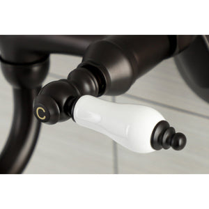 Kingston KS515ORB Two-Handle 2-Hole Wall Mount Bathroom Faucet, Oil Rubbed Bronze