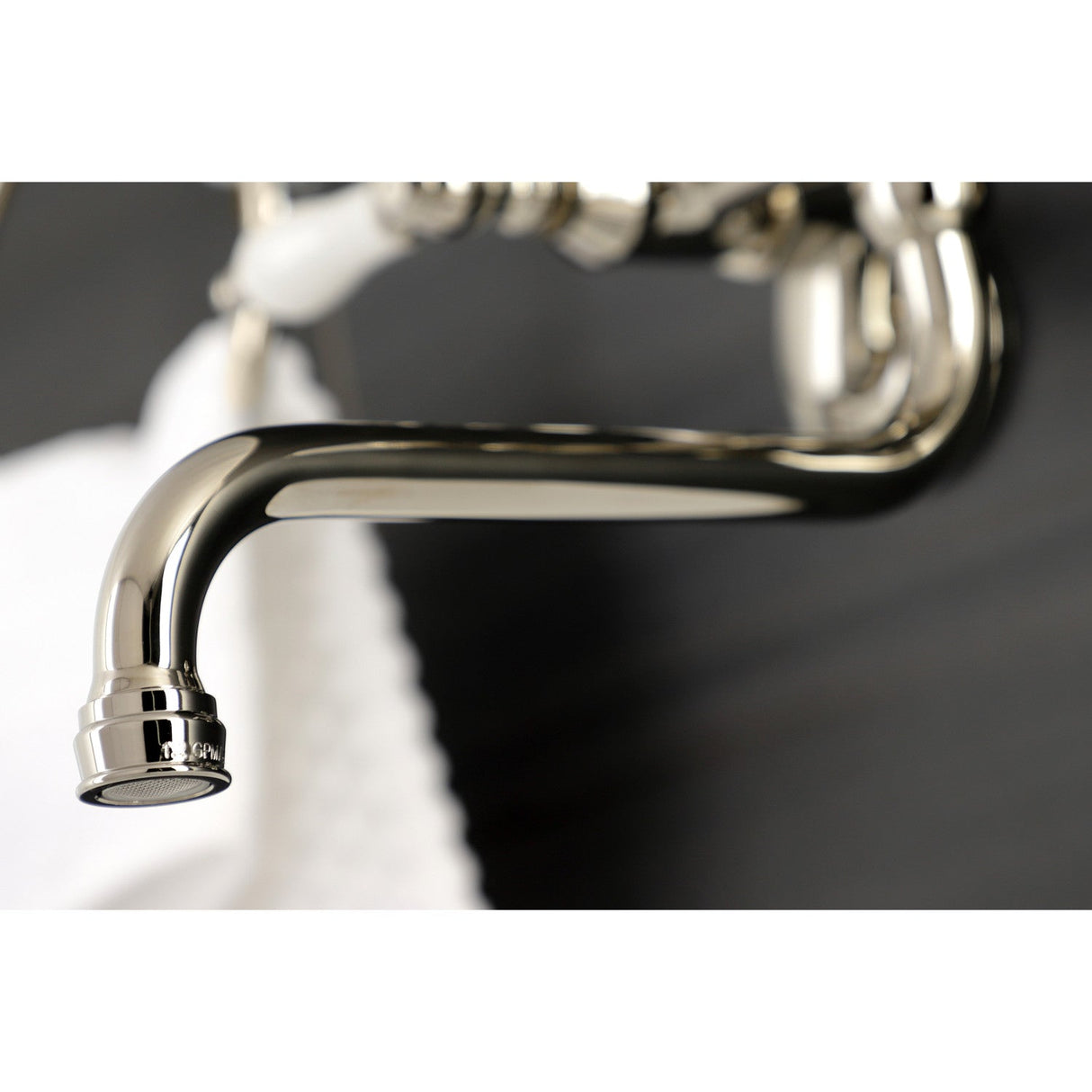 Kingston KS515PN Two-Handle 2-Hole Wall Mount Bathroom Faucet, Polished Nickel