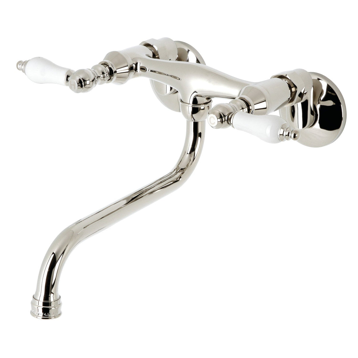 Kingston KS515PN Two-Handle 2-Hole Wall Mount Bathroom Faucet, Polished Nickel