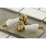 Kingston KS515SB Two-Handle 2-Hole Wall Mount Bathroom Faucet, Brushed Brass