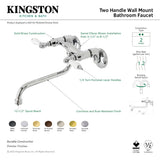 Kingston KS515SN Two-Handle 2-Hole Wall Mount Bathroom Faucet, Brushed Nickel