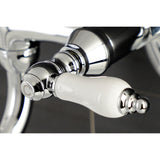 Kingston KS516C Two-Handle 2-Hole Wall Mount Bathroom Faucet, Polished Chrome