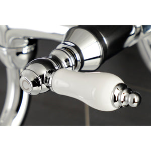 Kingston KS516C Two-Handle 2-Hole Wall Mount Bathroom Faucet, Polished Chrome