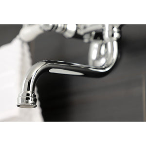 Kingston KS516C Two-Handle 2-Hole Wall Mount Bathroom Faucet, Polished Chrome